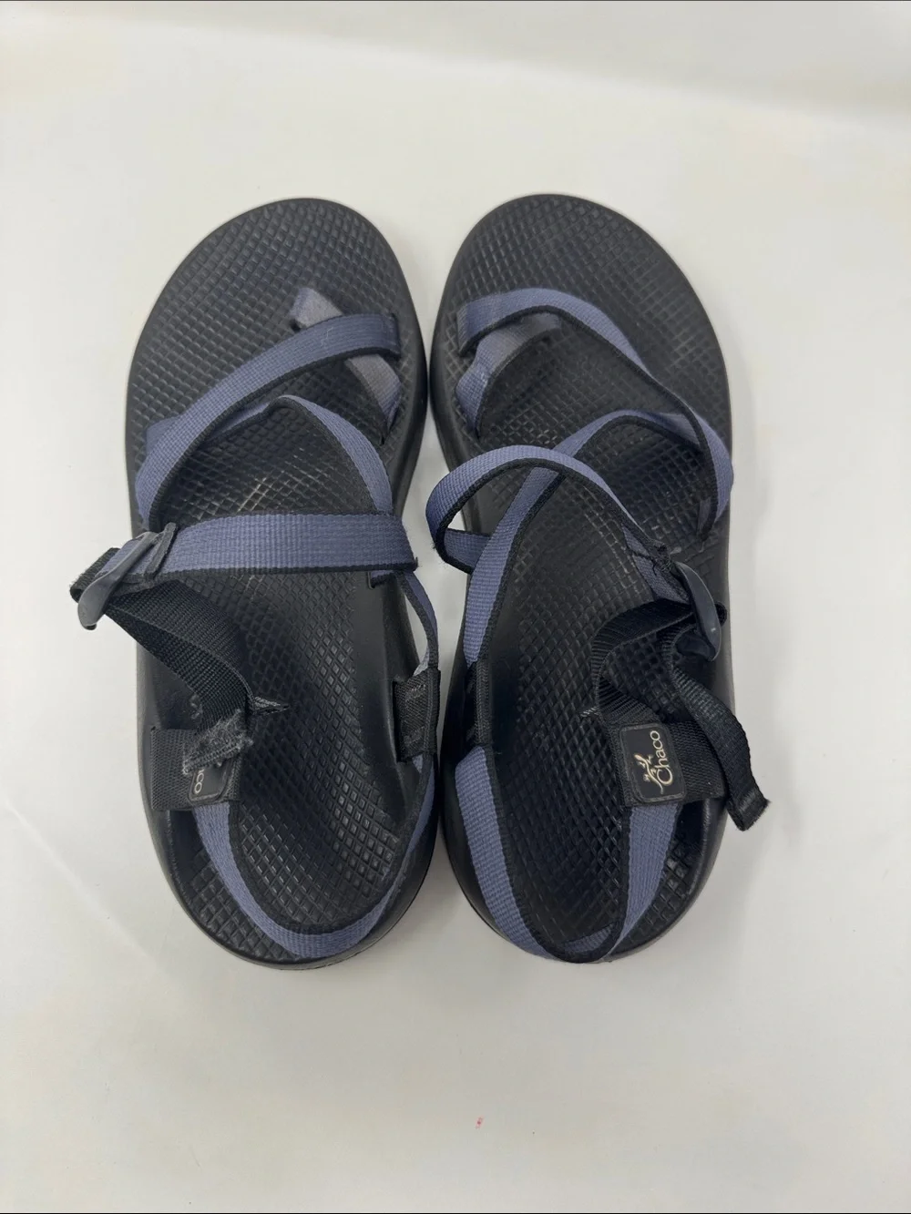Chaco Mens 10 Navy Blue, Black Strappy Outdoor Sandals Hiking water shoes